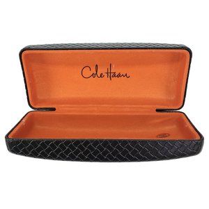 Cole Haan Eyeglass Sunglass Hard Case Brown Faux Leather w/ Orange Felt Interior